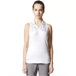 ADIDAS Women's Printed Sport Mesh Sleeveless Polo