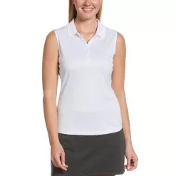 Callaway Women's Solid Knit Sleeveless Polo