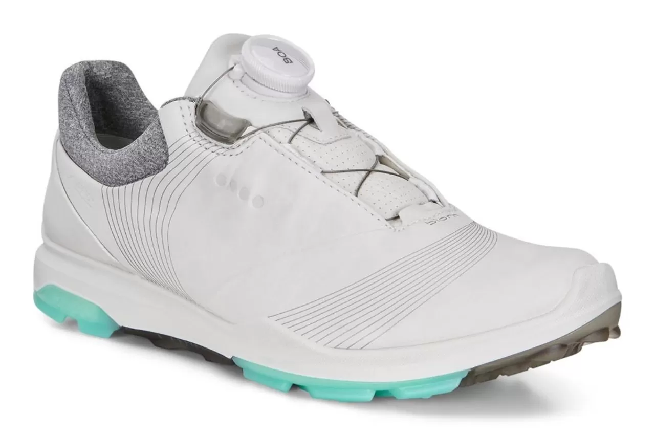 ECCO Women's Biom Hybrid 3 BOA Golf Shoes - White/Emerald - Image 3