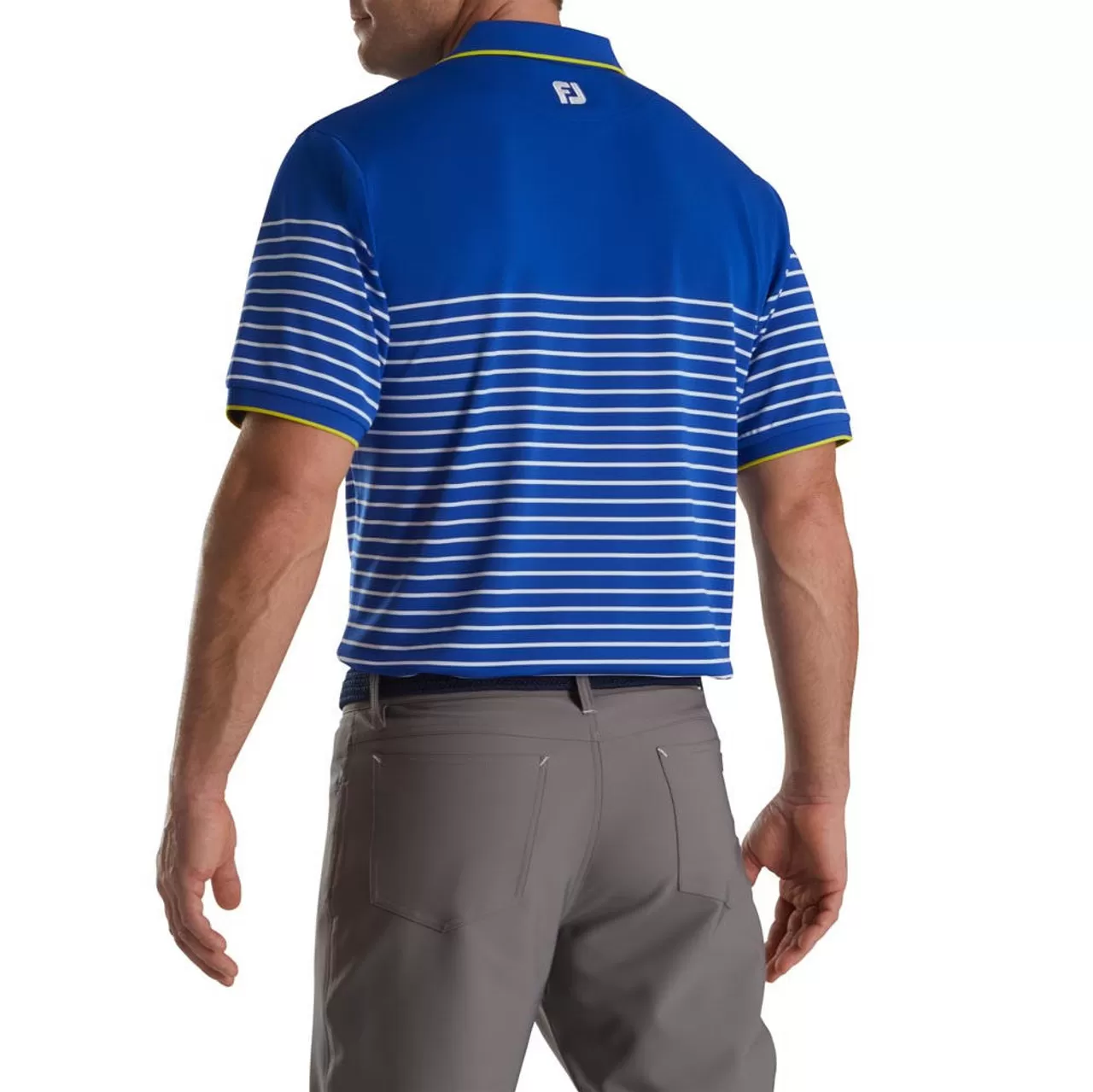 FootJoy Breton Stripe Stretch Pique Knit Collar Polo - Image 6