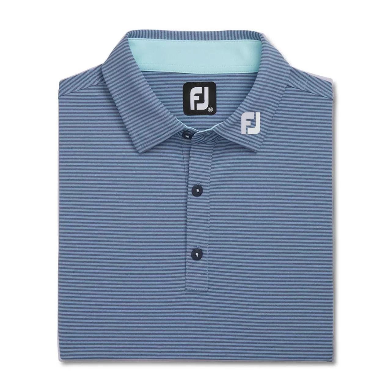 FootJoy Feeder Stripe Mix Stretch Pique Self Collar Polo - FJ Logo - Image 4