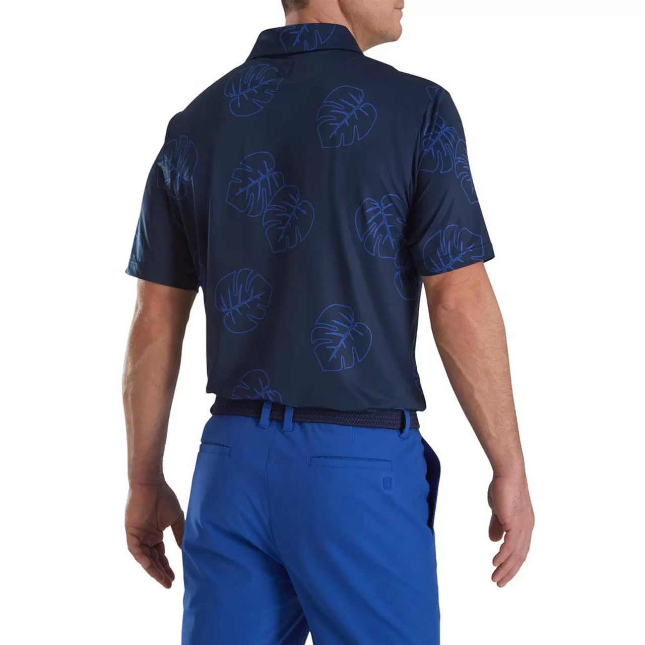 FootJoy Jungle Leaf Print Lisle Self Collar Polo - Image 10