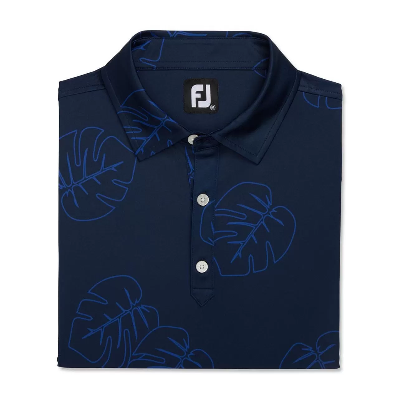 FootJoy Jungle Leaf Print Lisle Self Collar Polo - Image 12