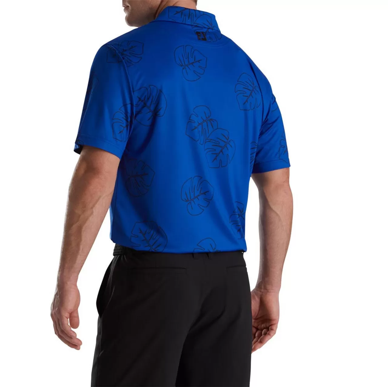 FootJoy Jungle Leaf Print Lisle Self Collar Polo - Image 2