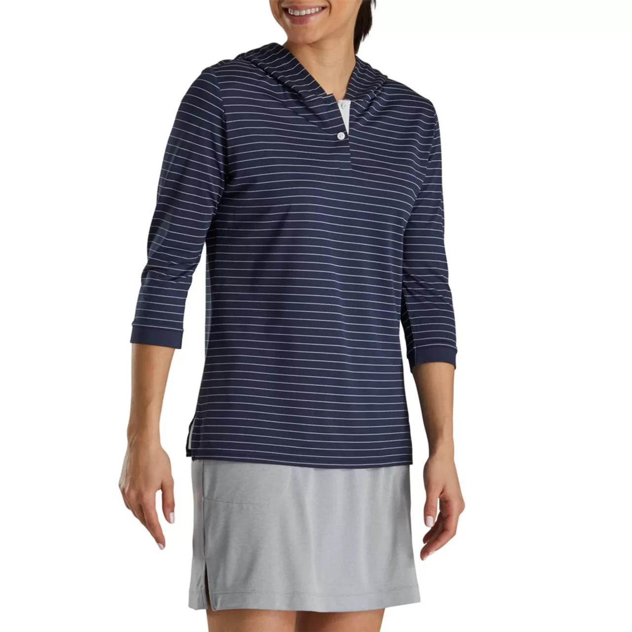 FootJoy Women's 3/4 Sleeve Pinstripe Hoodie - Image 2