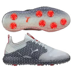 Puma Men's Limited Edition PWRADAPT Caged USA Golf Shoes - High Rise/Navy Blazer/High Risk Red